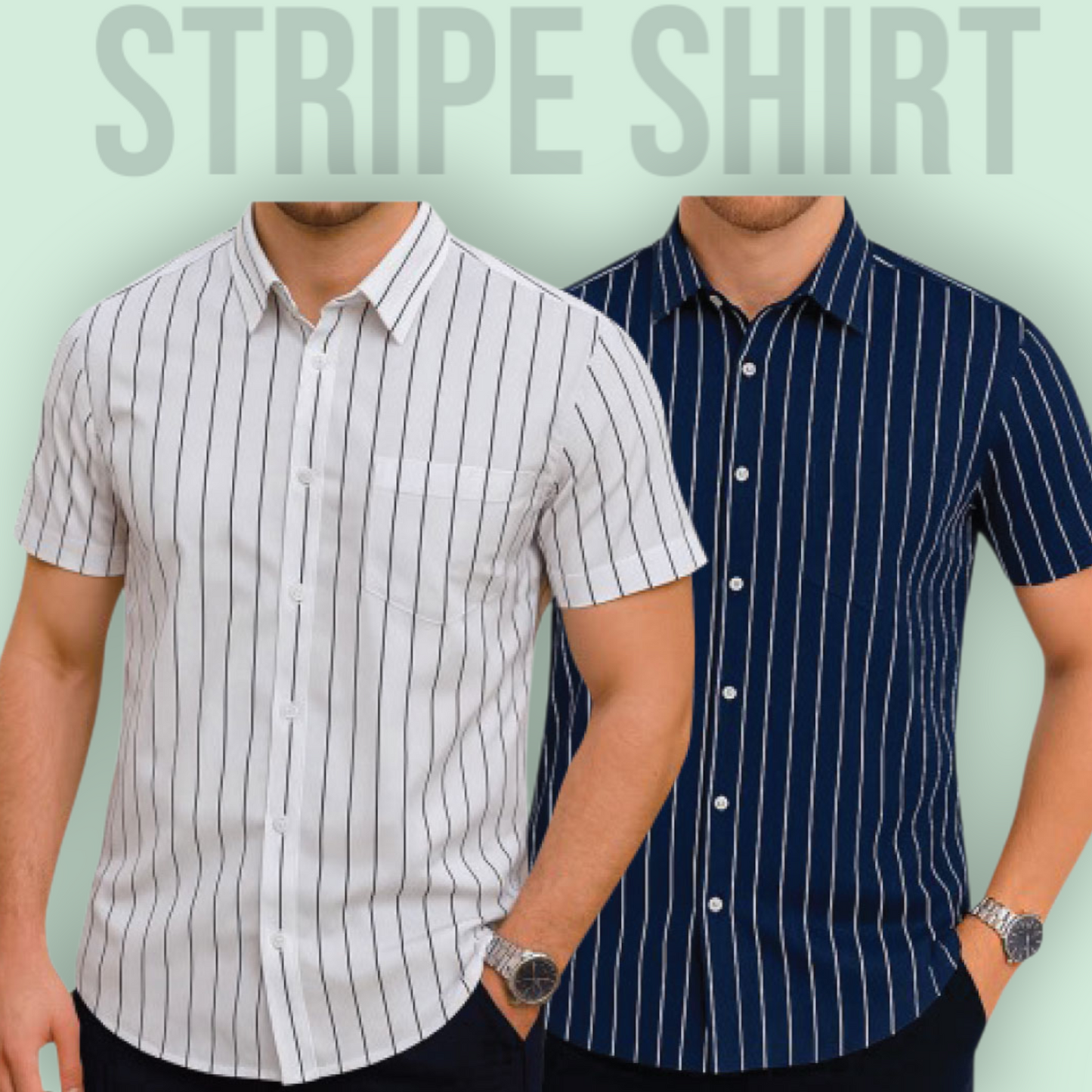 Classic Half Sleeve Stripe Shirt
