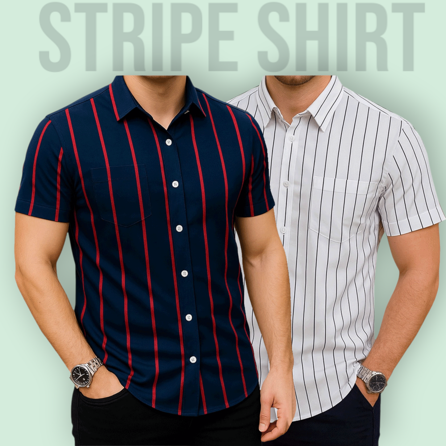 Classic Half Sleeve Stripe Shirt