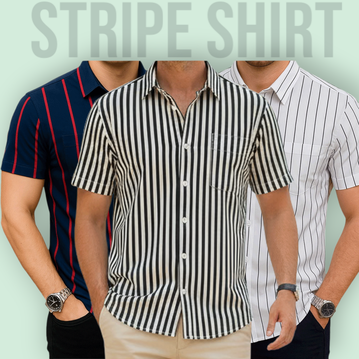 Classic Half Sleeve Stripe Shirt