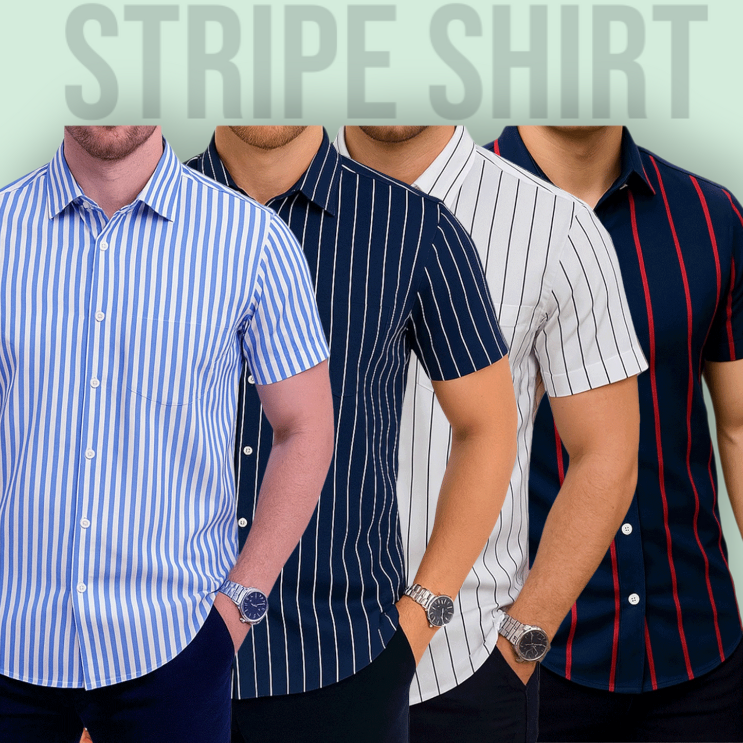 Classic Half Sleeve Stripe Shirt