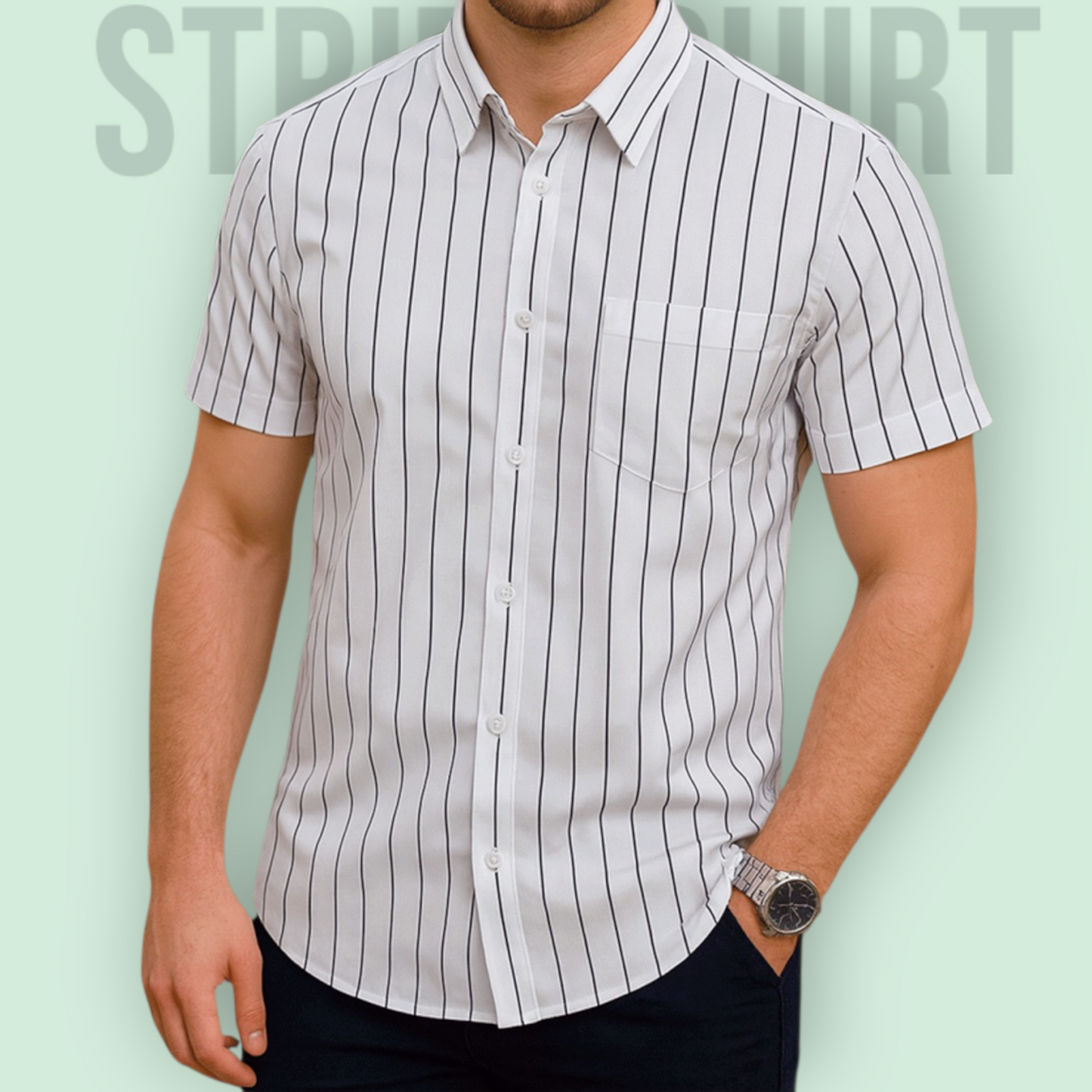 Classic Half Sleeve Stripe Shirt