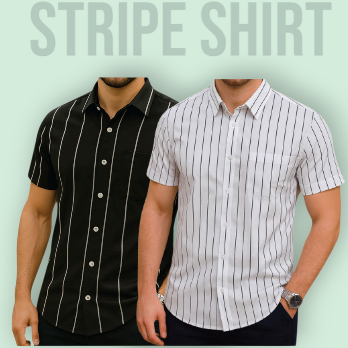Classic Half Sleeve Stripe Shirt