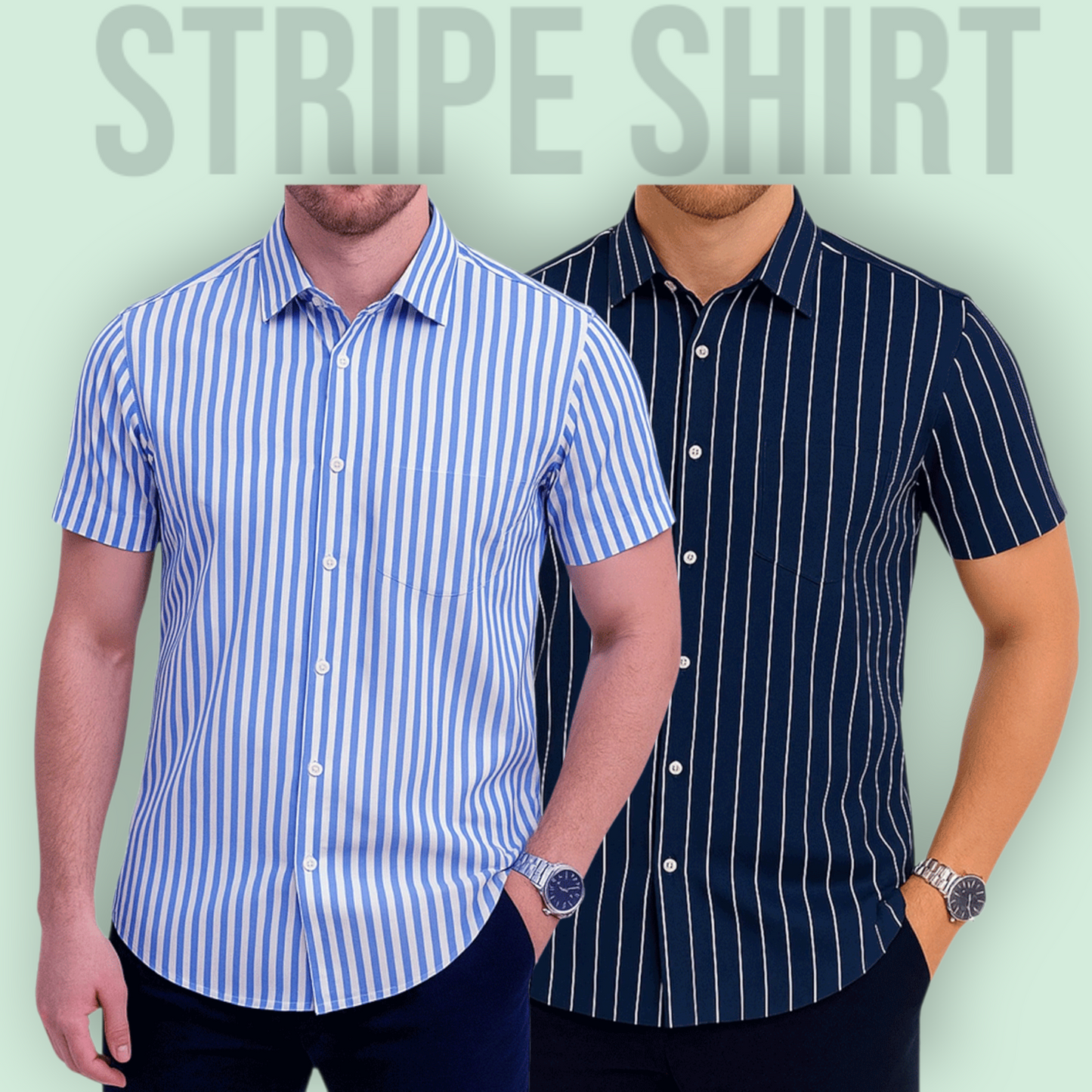 Classic Half Sleeve Stripe Shirt