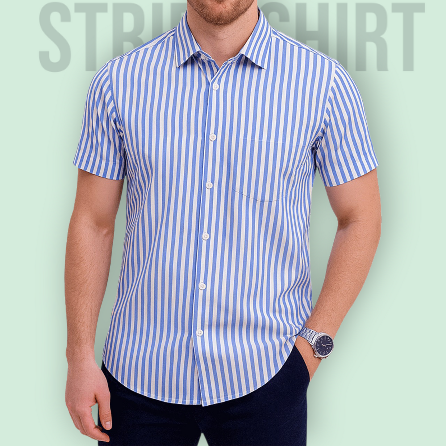 Classic Half Sleeve Stripe Shirt