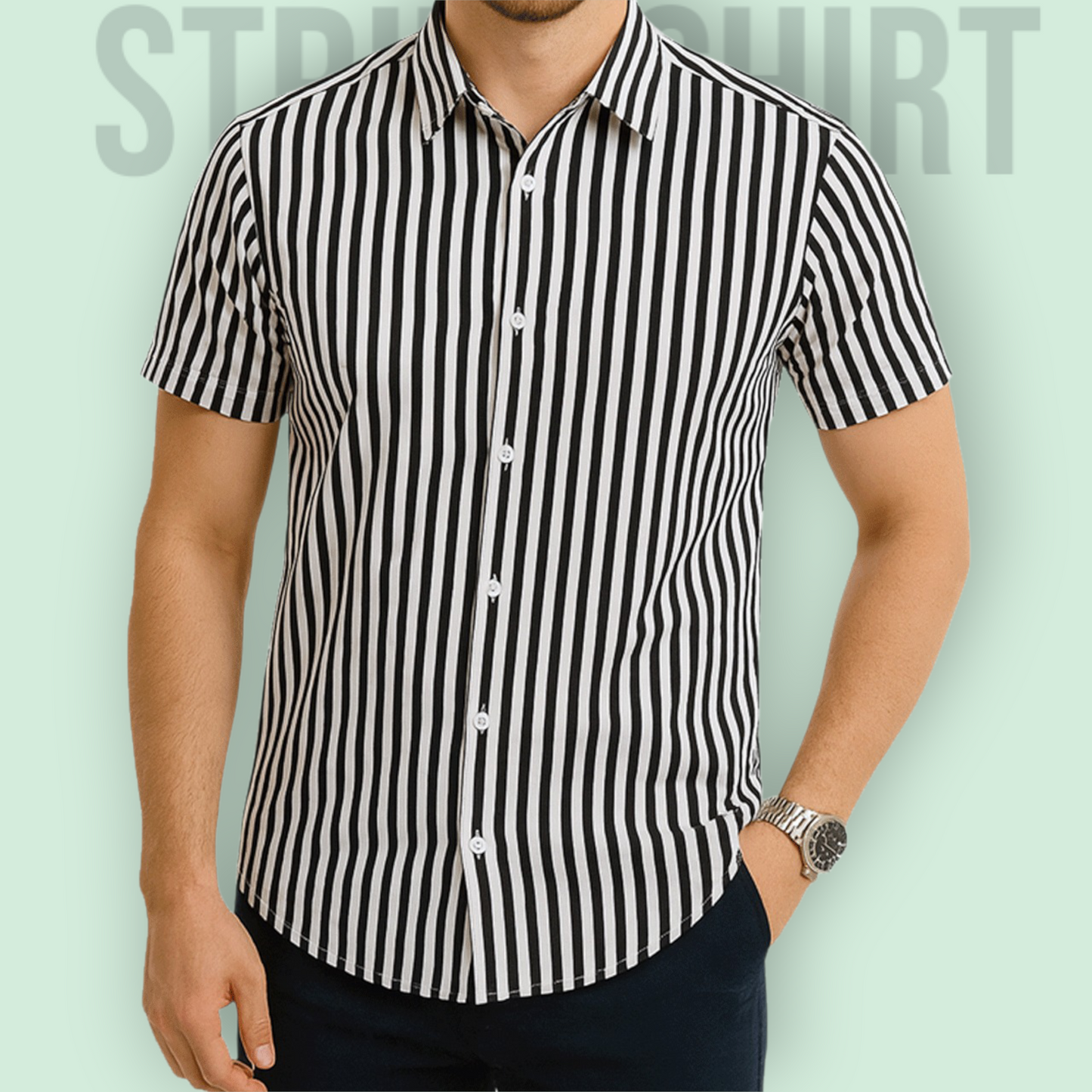 Classic Half Sleeve Stripe Shirt