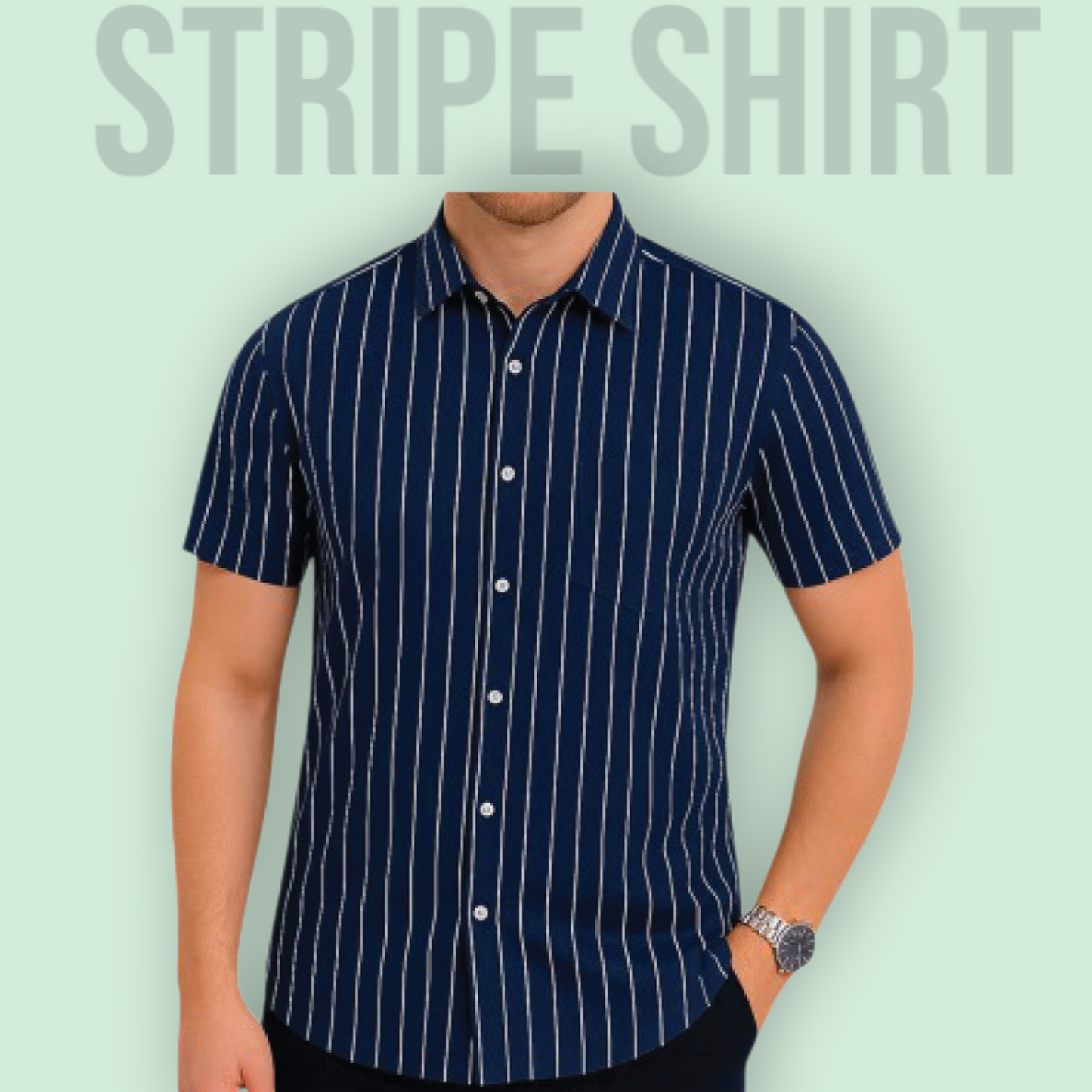 Classic Half Sleeve Stripe Shirt