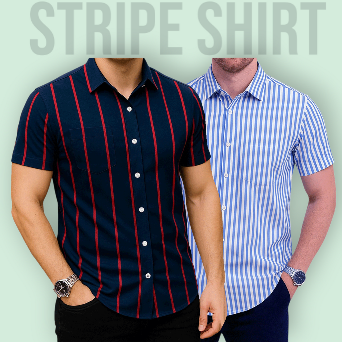 Classic Half Sleeve Stripe Shirt