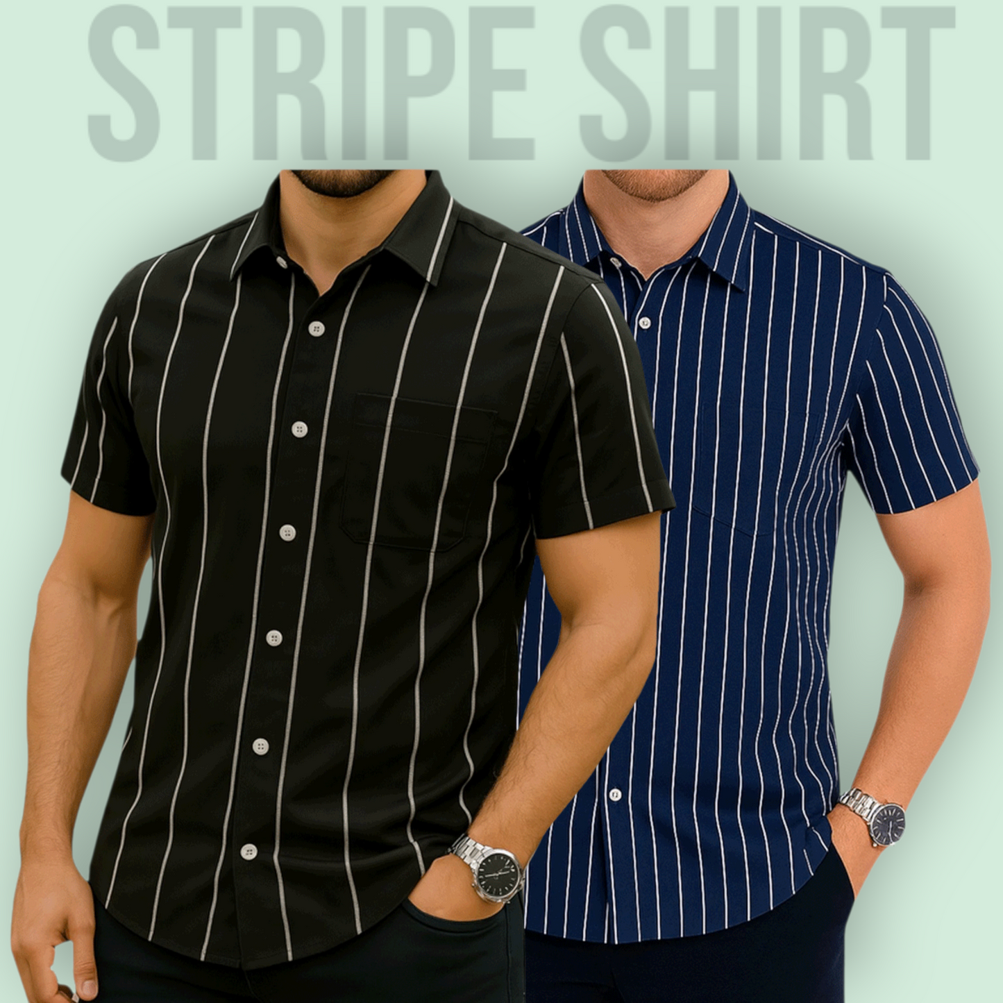 Classic Half Sleeve Stripe Shirt