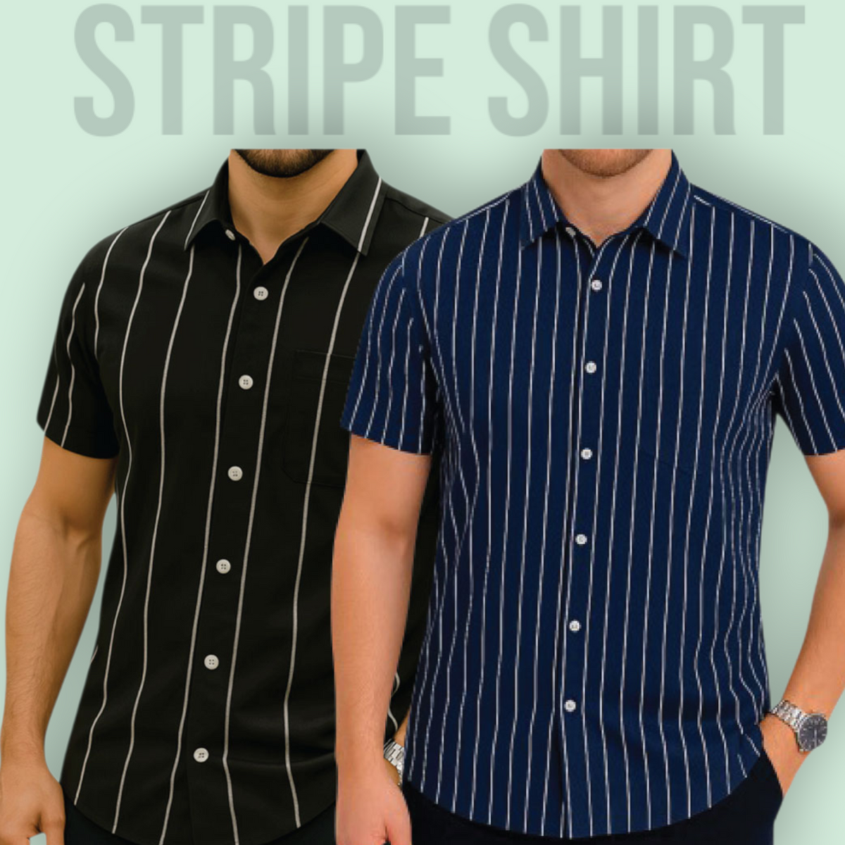 Classic Half Sleeve Stripe Shirt