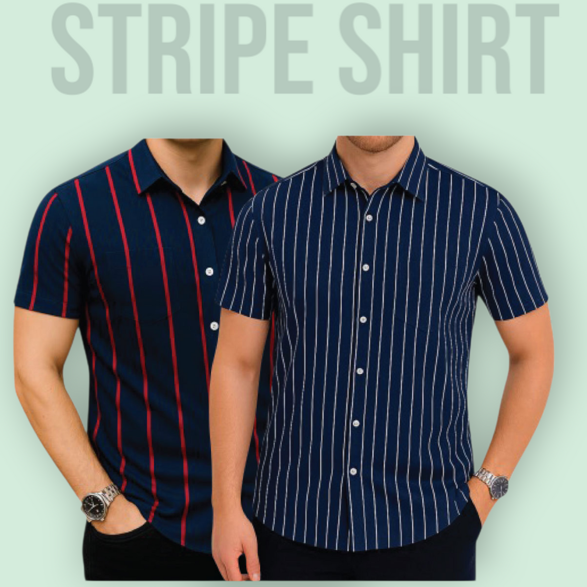 Classic Half Sleeve Stripe Shirt