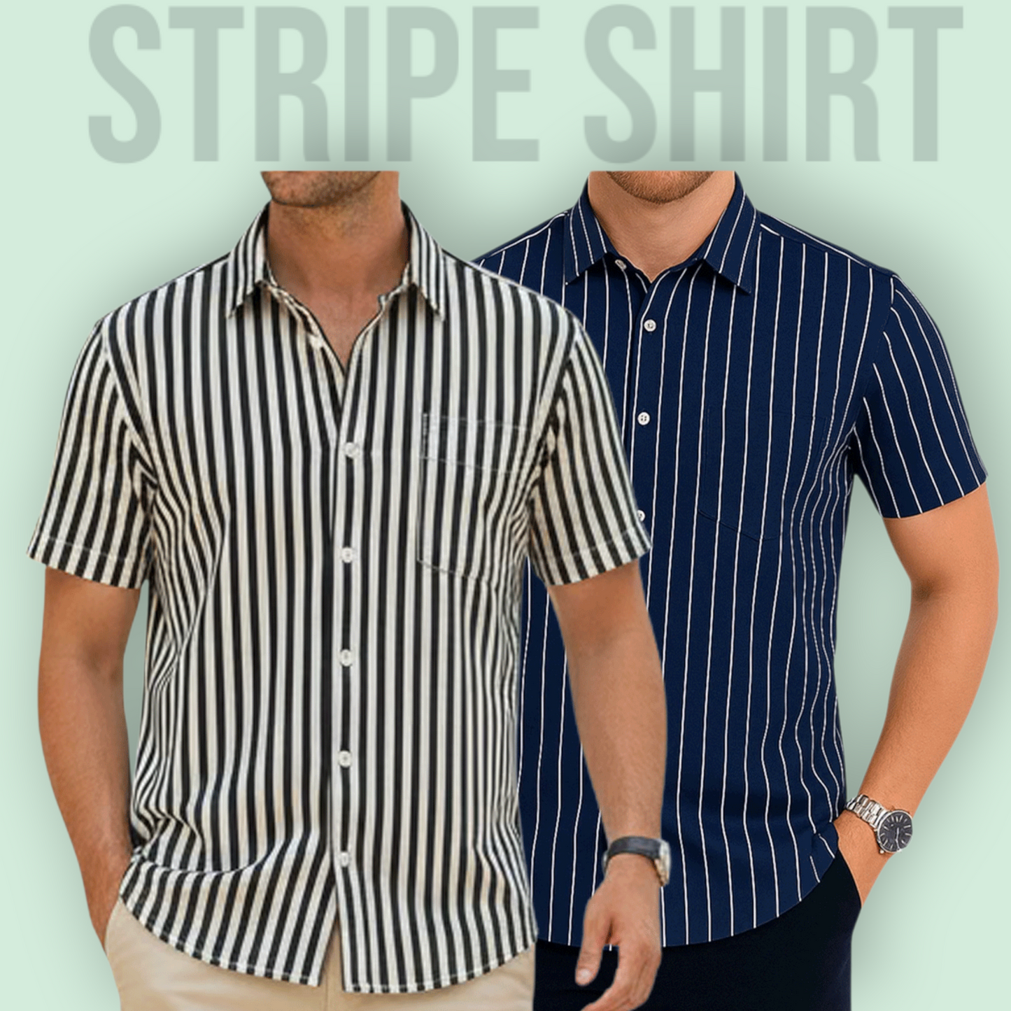 Classic Half Sleeve Stripe Shirt