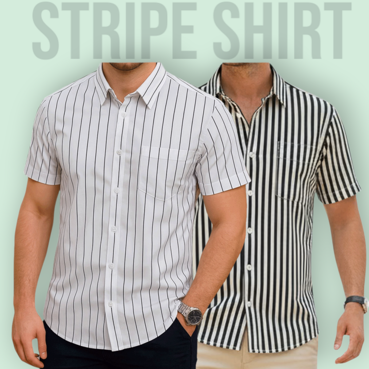 Classic Half Sleeve Stripe Shirt