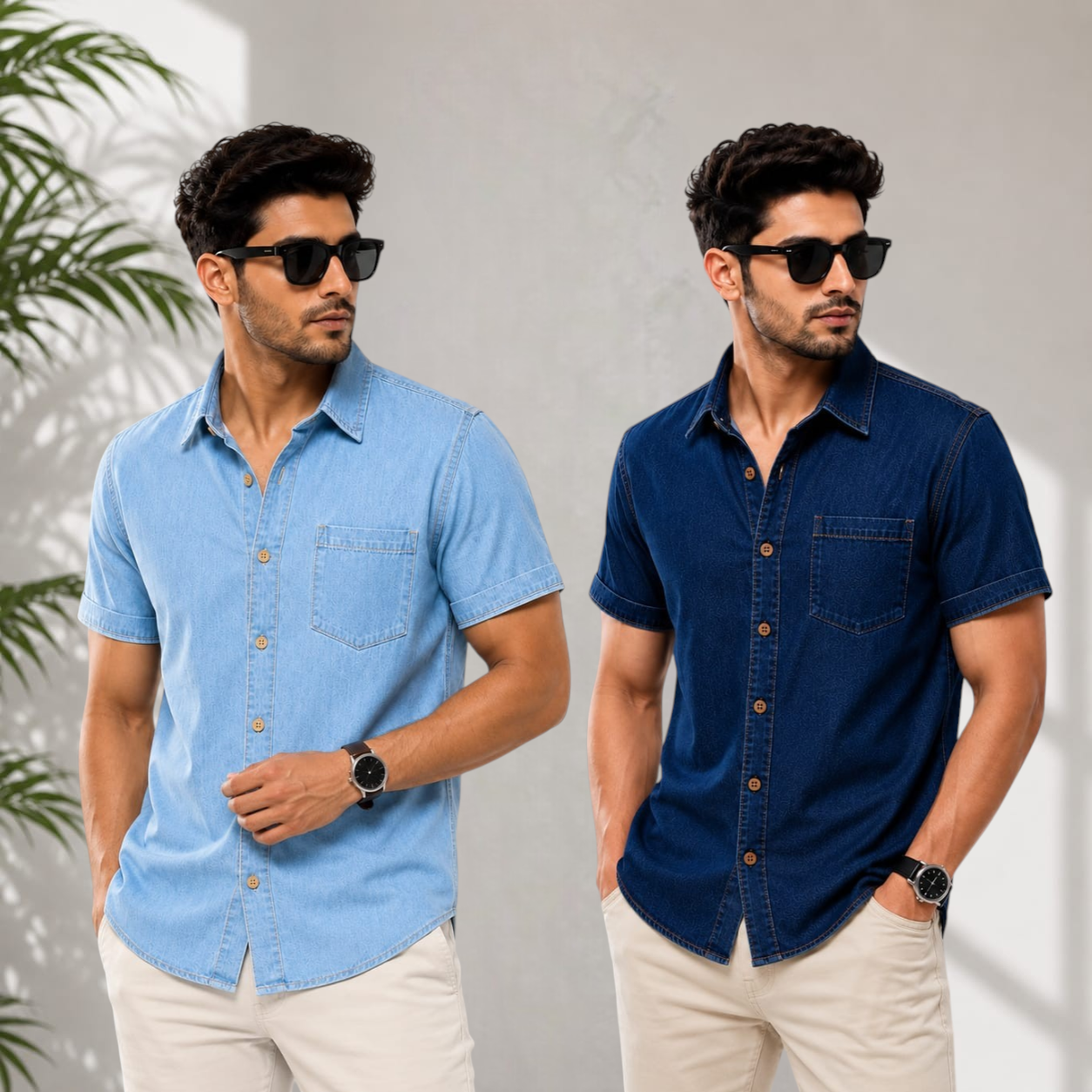 SoftWash Denim Half Shirt