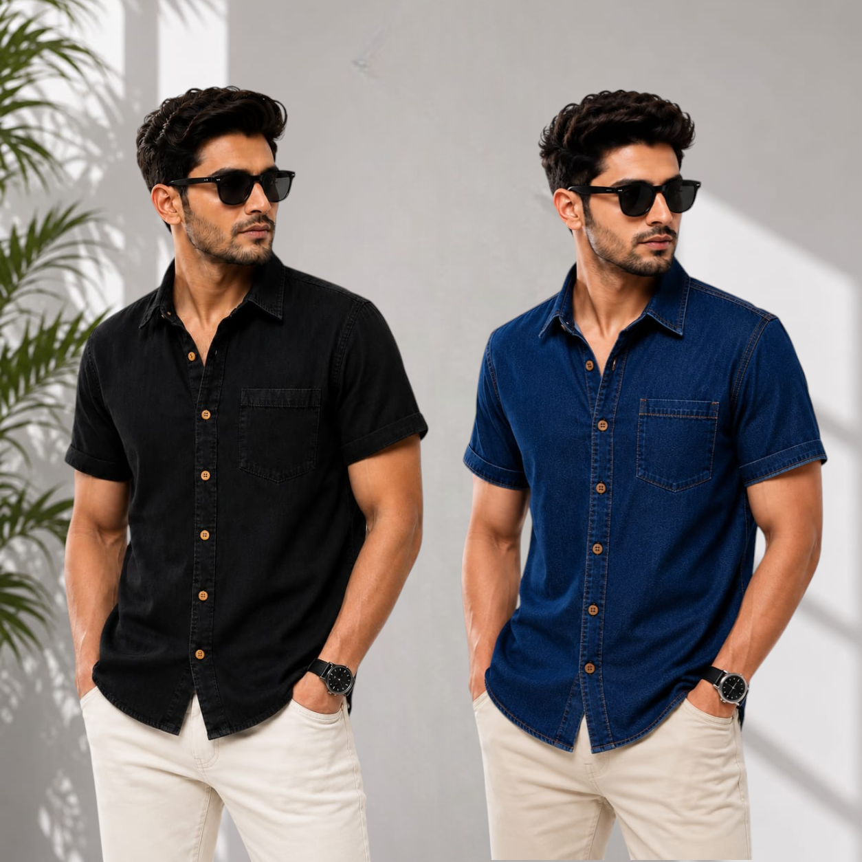 SoftWash Denim Half Shirt