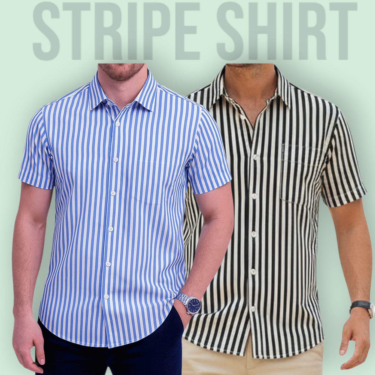 Classic Half Sleeve Stripe Shirt
