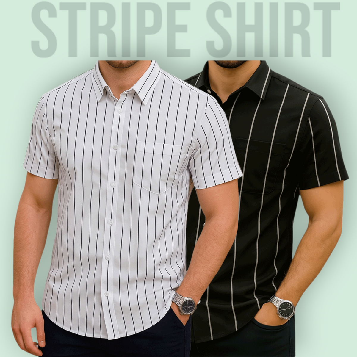 Classic Half Sleeve Stripe Shirt