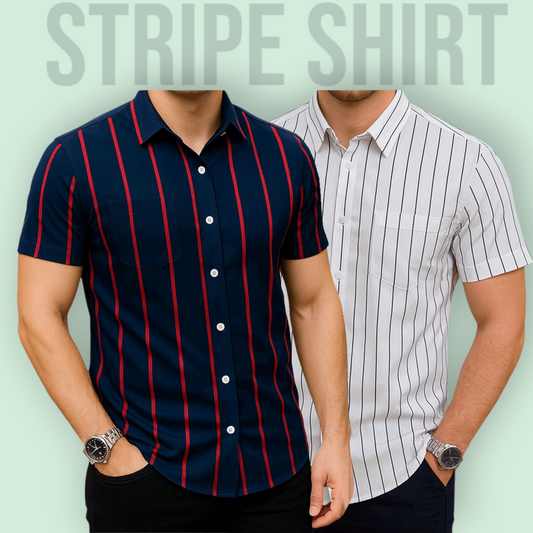 Classic Half Sleeve Stripe Shirt