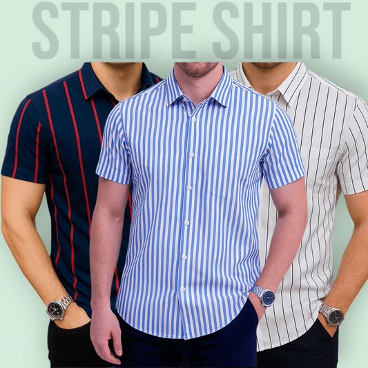 Classic Half Sleeve Stripe Shirt