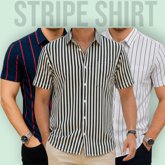 Classic Half Sleeve Stripe Shirt