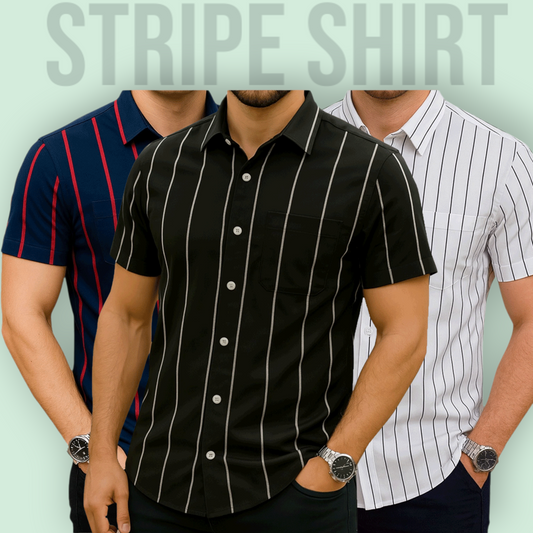 Classic Half Sleeve Stripe Shirt