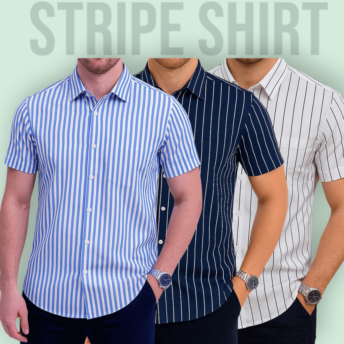 Classic Half Sleeve Stripe Shirt