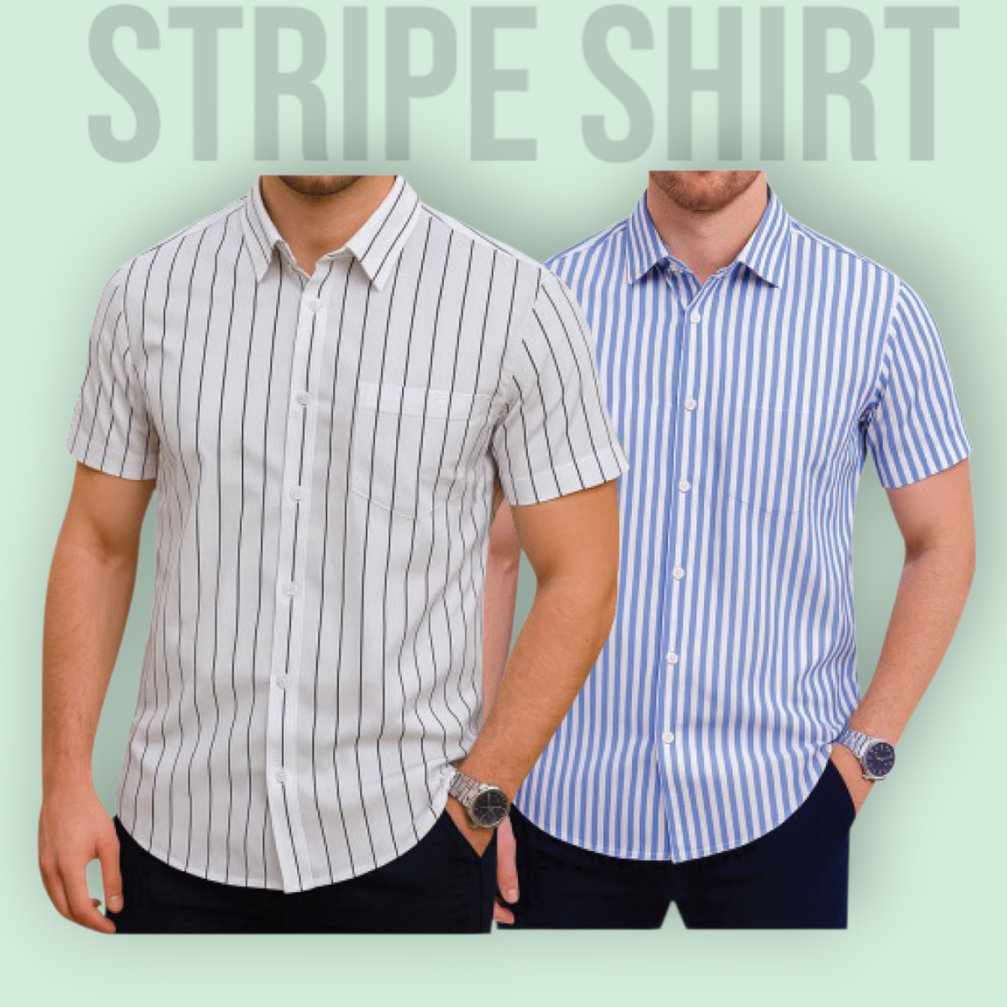 Classic Half Sleeve Stripe Shirt