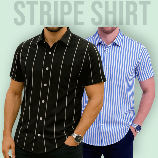Classic Half Sleeve Stripe Shirt