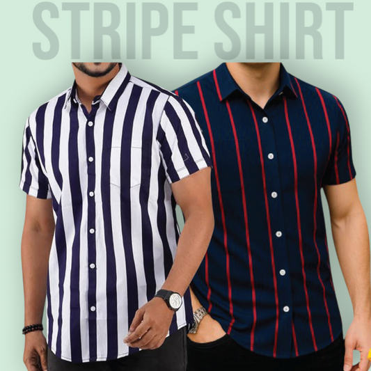 Classic Half Sleeve Stripe Shirt