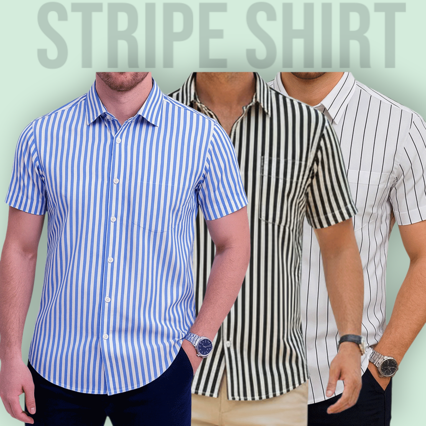 Classic Half Sleeve Stripe Shirt