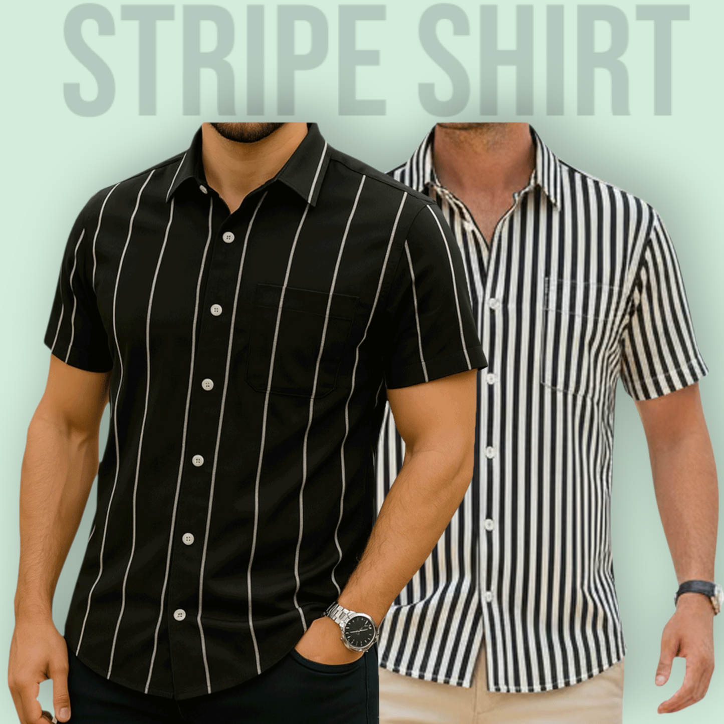 Classic Half Sleeve Stripe Shirt