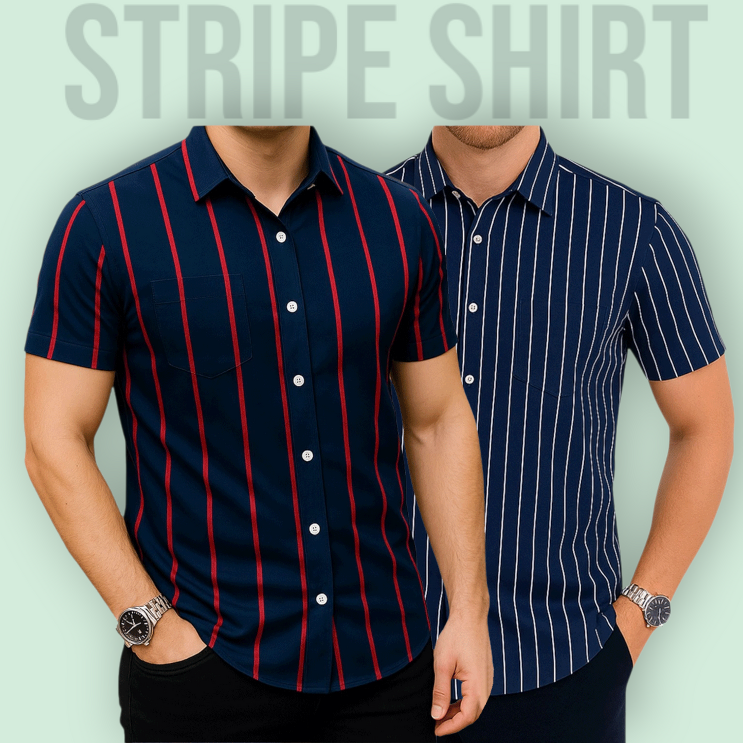 Classic Half Sleeve Stripe Shirt