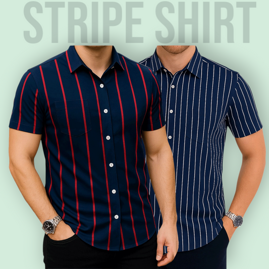 Classic Half Sleeve Stripe Shirt
