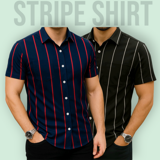Classic Half Sleeve Stripe Shirt