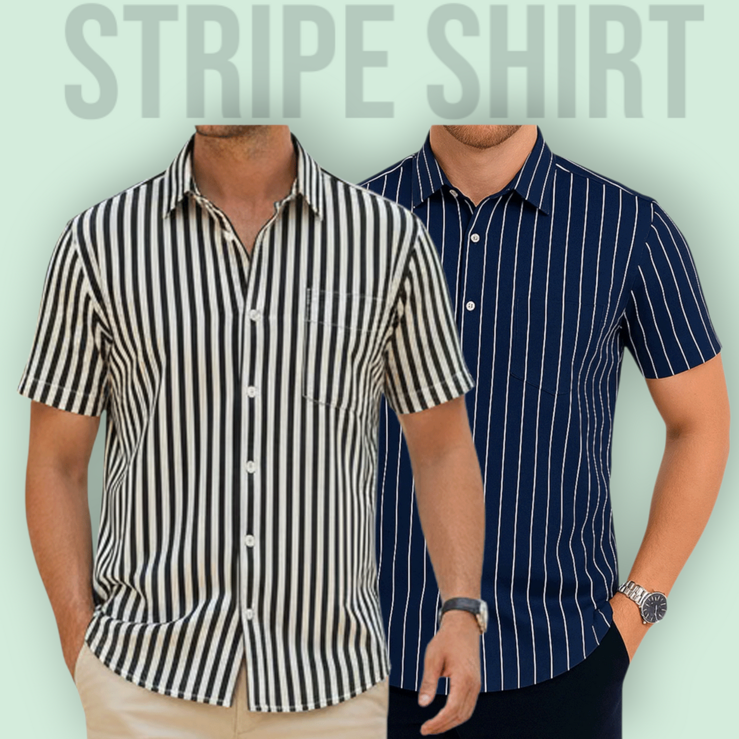 Classic Half Sleeve Stripe Shirt