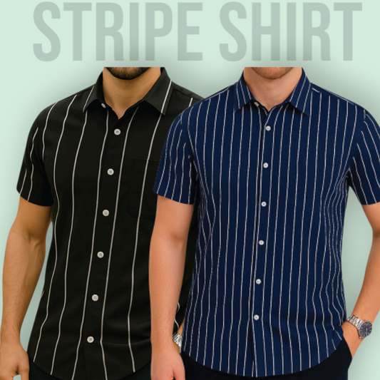 Classic Half Sleeve Stripe Shirt