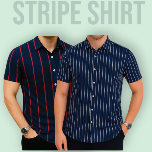 Classic Half Sleeve Stripe Shirt