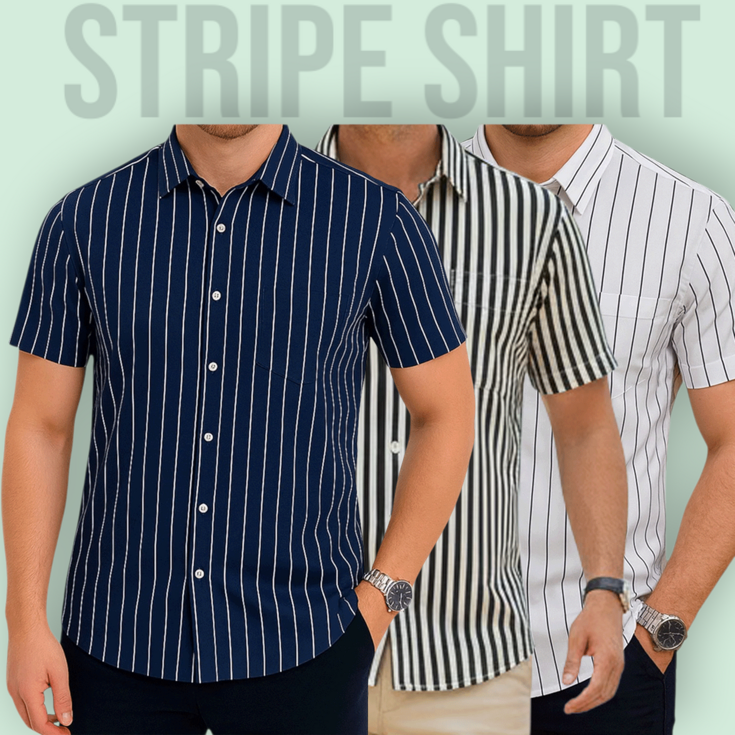 Classic Half Sleeve Stripe Shirt
